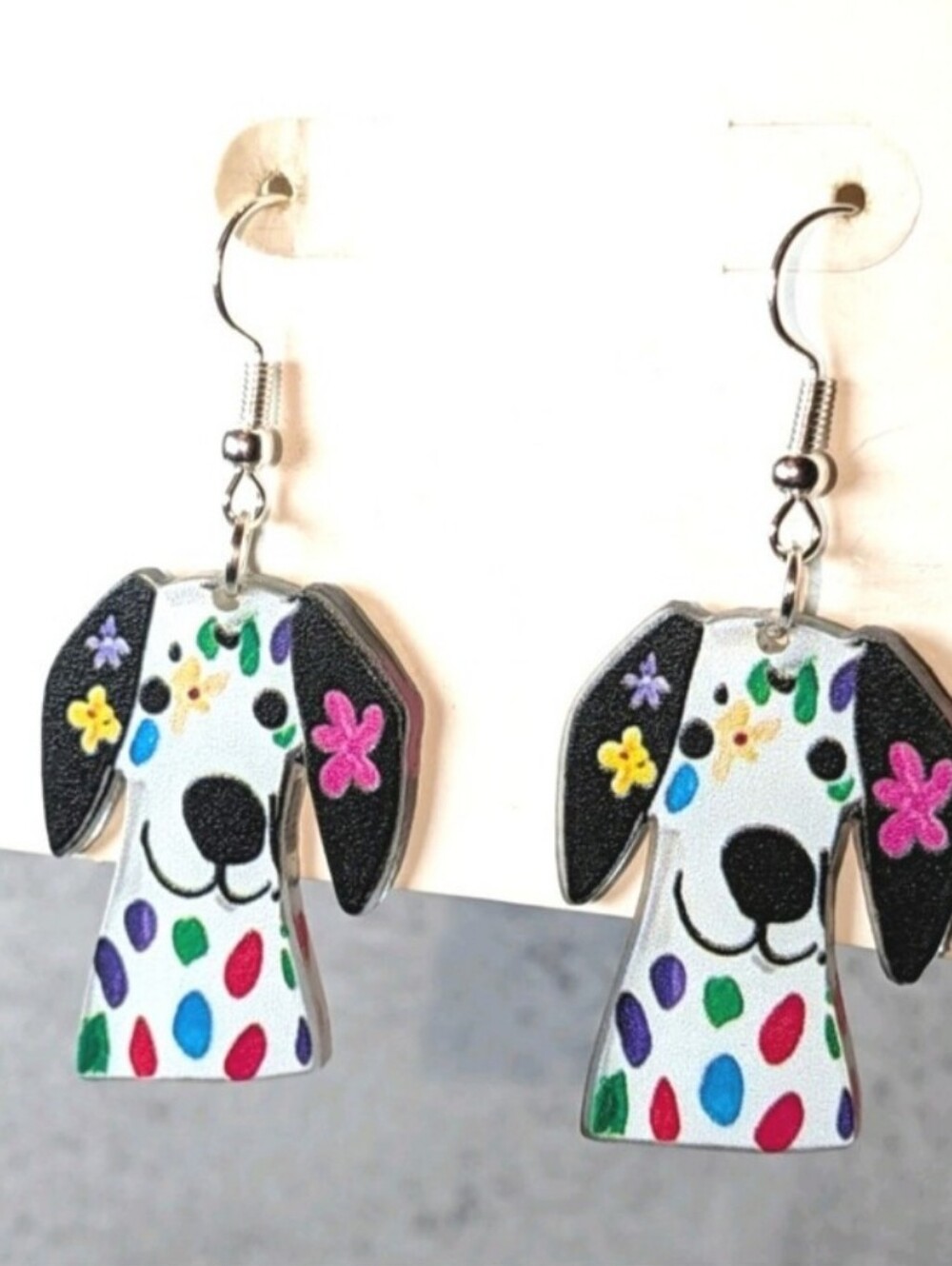 Colorful Dalmatian Dog Earrings - Pet Lover Style